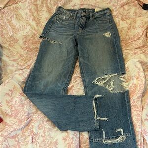 American Eagle Outfitters Blue Boyfriend Jeans Distressed